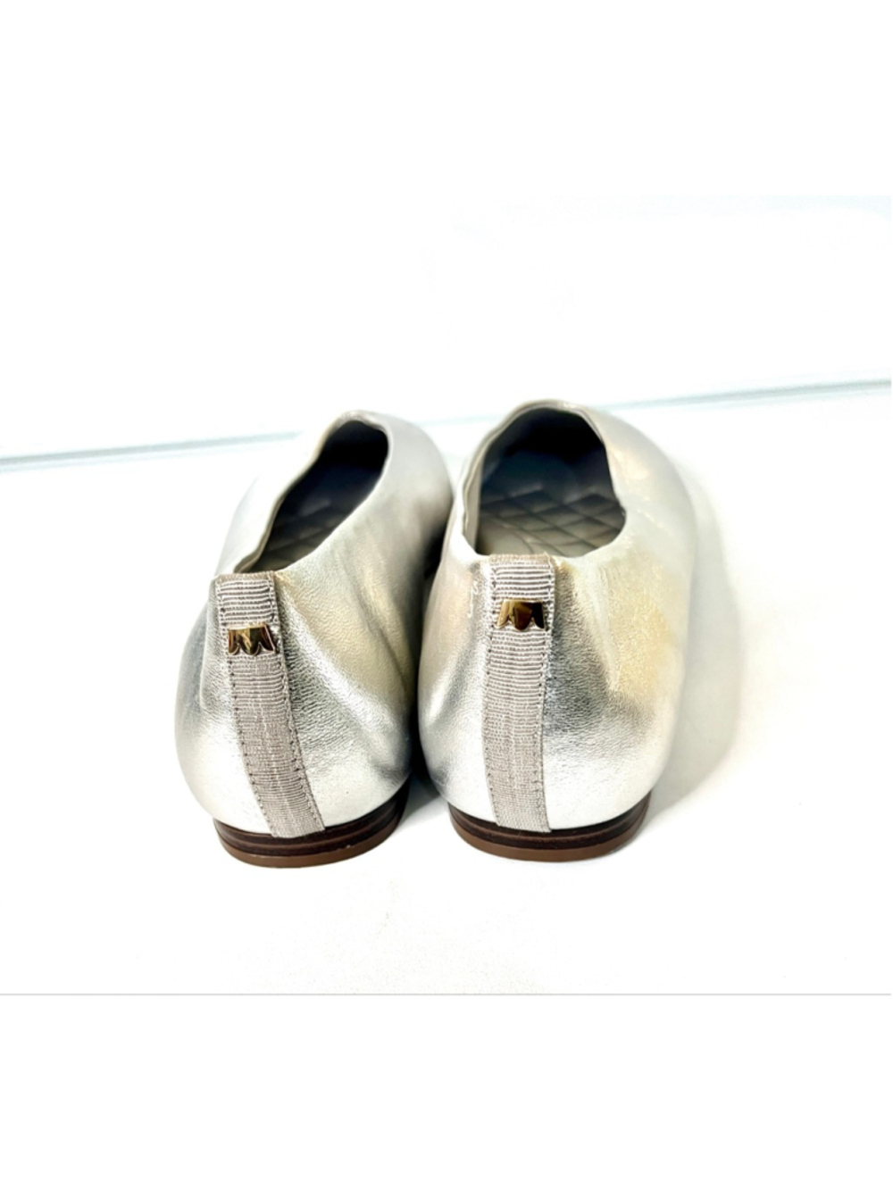 Birdies Crane Metallic Silver Leather Flats Women Size 8.5 - Picture 7 of 9